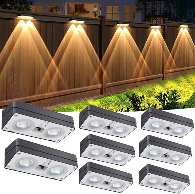Solar Fence Lights Outdoor (Brand New)