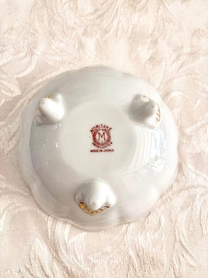 Vintage Noritake Hand Painted Footed Bowl and Saucer Set - photo 2