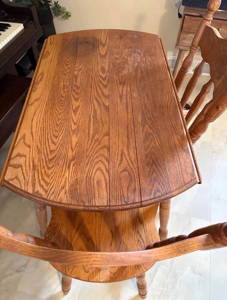 Folding Wood Dining Table and 2 Chairs - photo 2