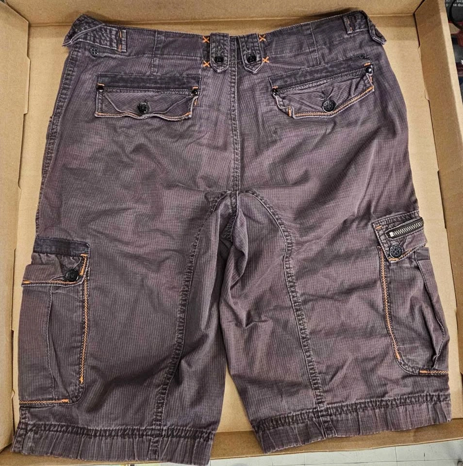 GUESS Men's Charcoal Ripstop Cargo Shorts - Size 33 - photo 2