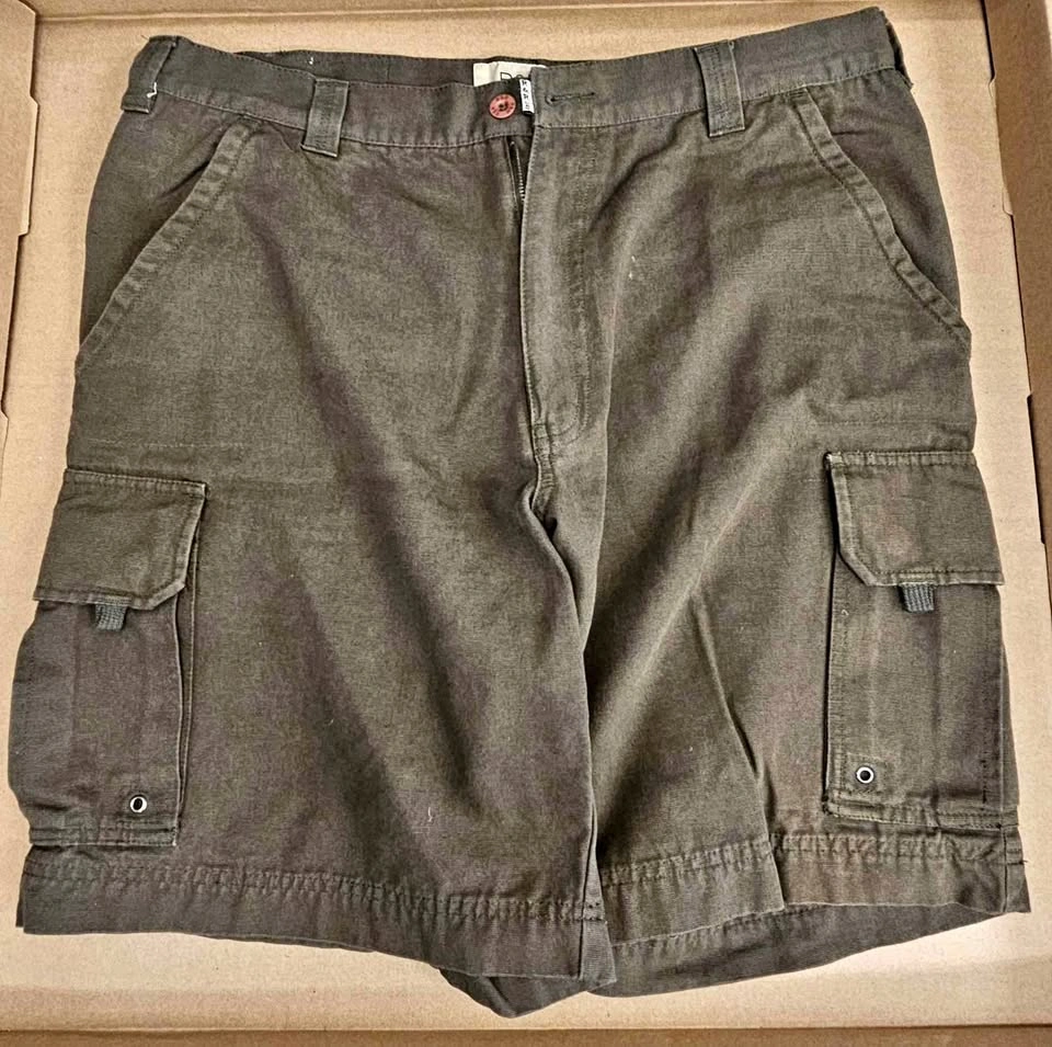 R&R Rough & Ready Men's Olive Green Cargo Shorts - Size W36