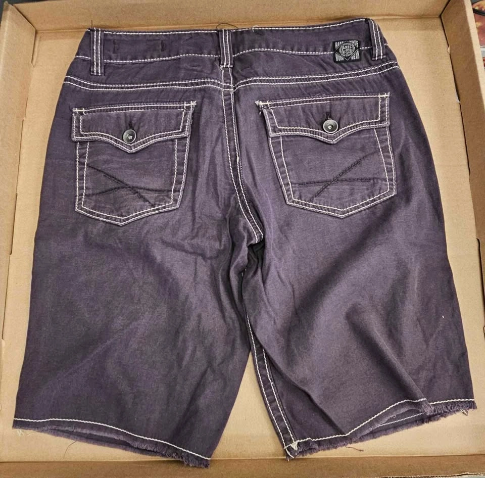 T.K. AXEL Men's Dark Purple Contrast Stitch Shorts - Size W30 - photo 2