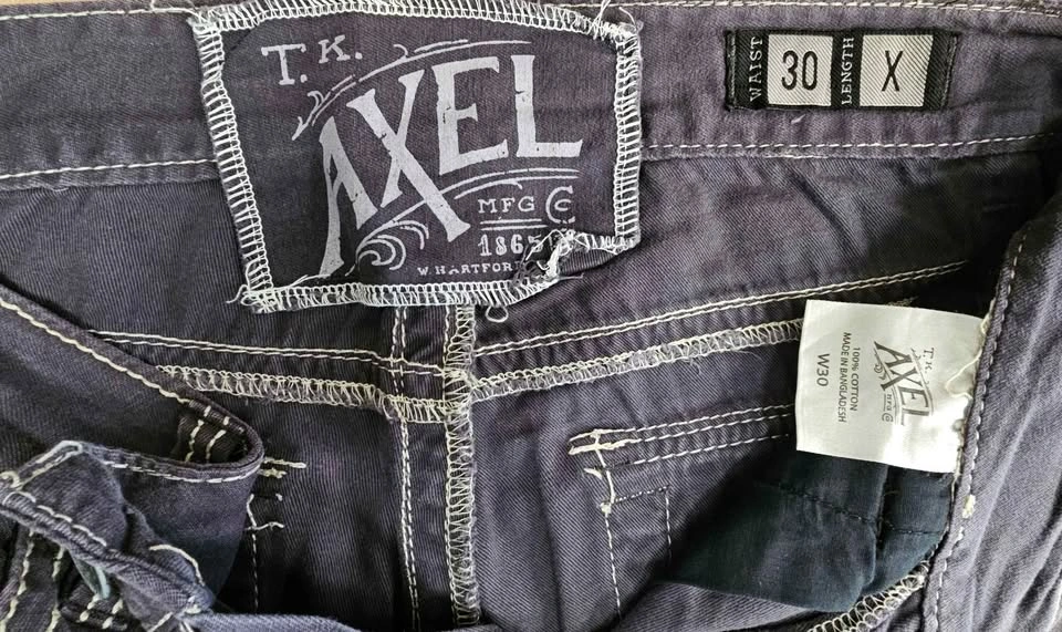 T.K. AXEL Men's Dark Purple Contrast Stitch Shorts - Size W30 - photo 3