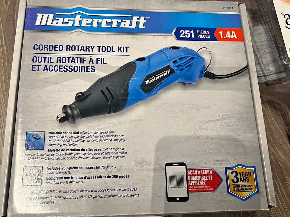Mastercraft 1.4A Corded Rotary Tool Kit (251-Piece) - Open Box