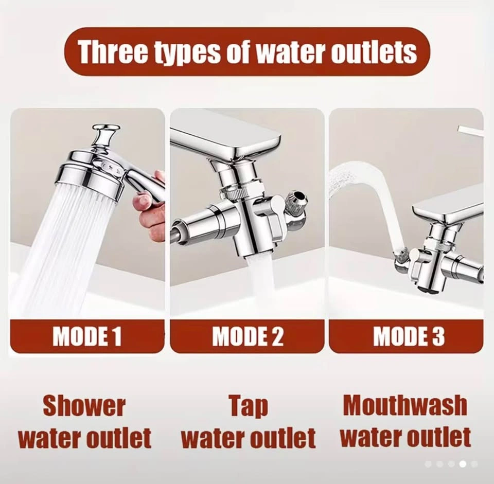 3-Mode Faucet Shower Head Attachment Set with Hose - photo 3