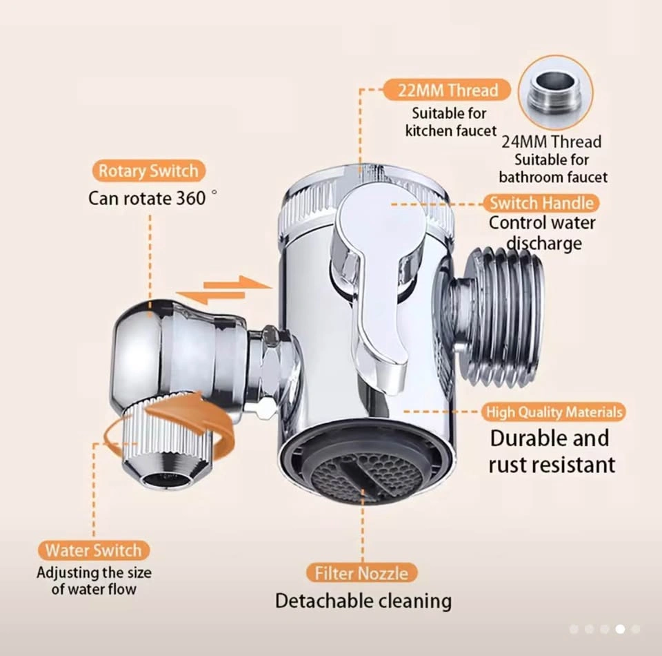 3-Mode Faucet Shower Head Attachment Set with Hose - photo 4