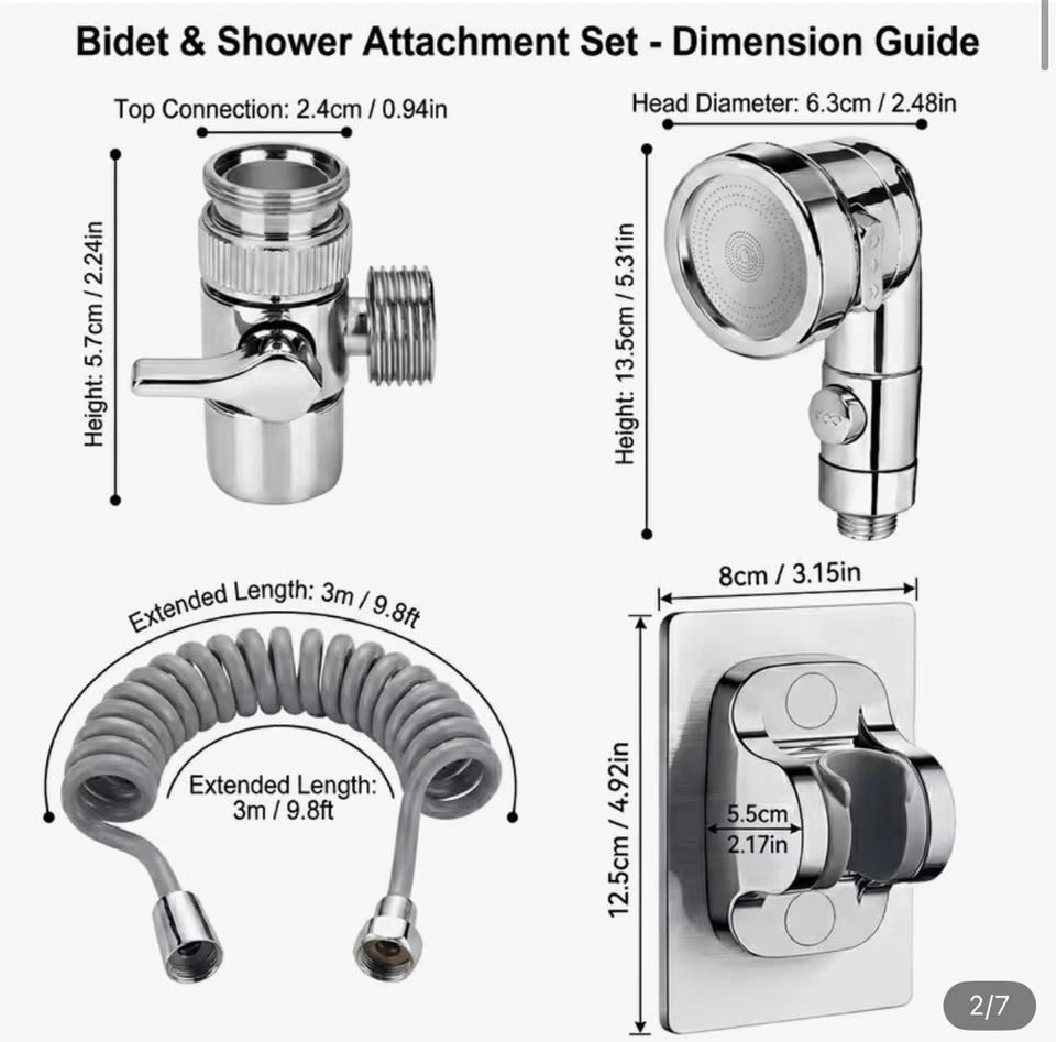 3-Mode Faucet Shower Head Attachment Set with Hose - photo 5