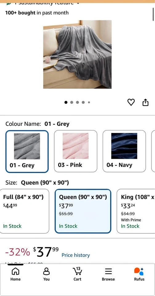 Bedsure Queen Size Fleece Blanket