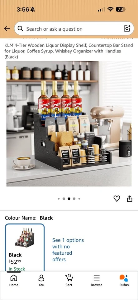 KLM 4-Tier Wooden Display Shelf for Bottles, Syrup, & Spices - photo 2