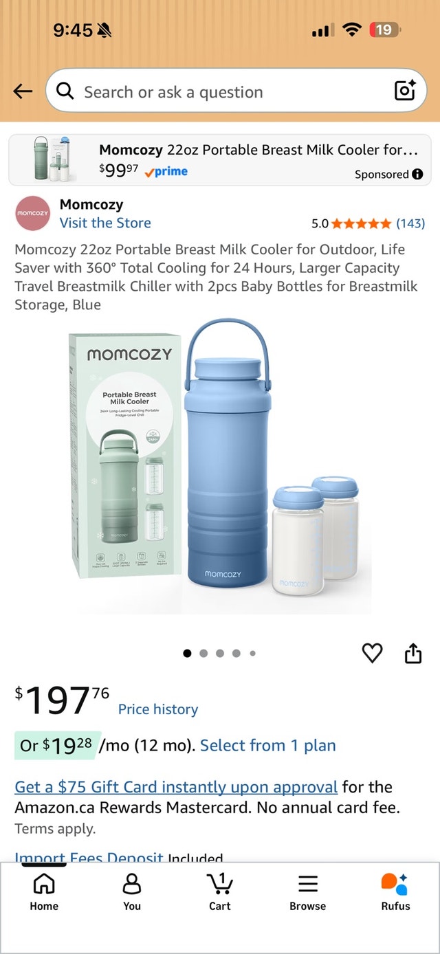 Momcozy 22oz Portable Breast Milk Cooler/Chiller – Brand New