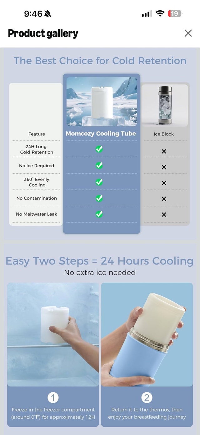 Momcozy 22oz Portable Breast Milk Cooler/Chiller – Brand New - photo 2