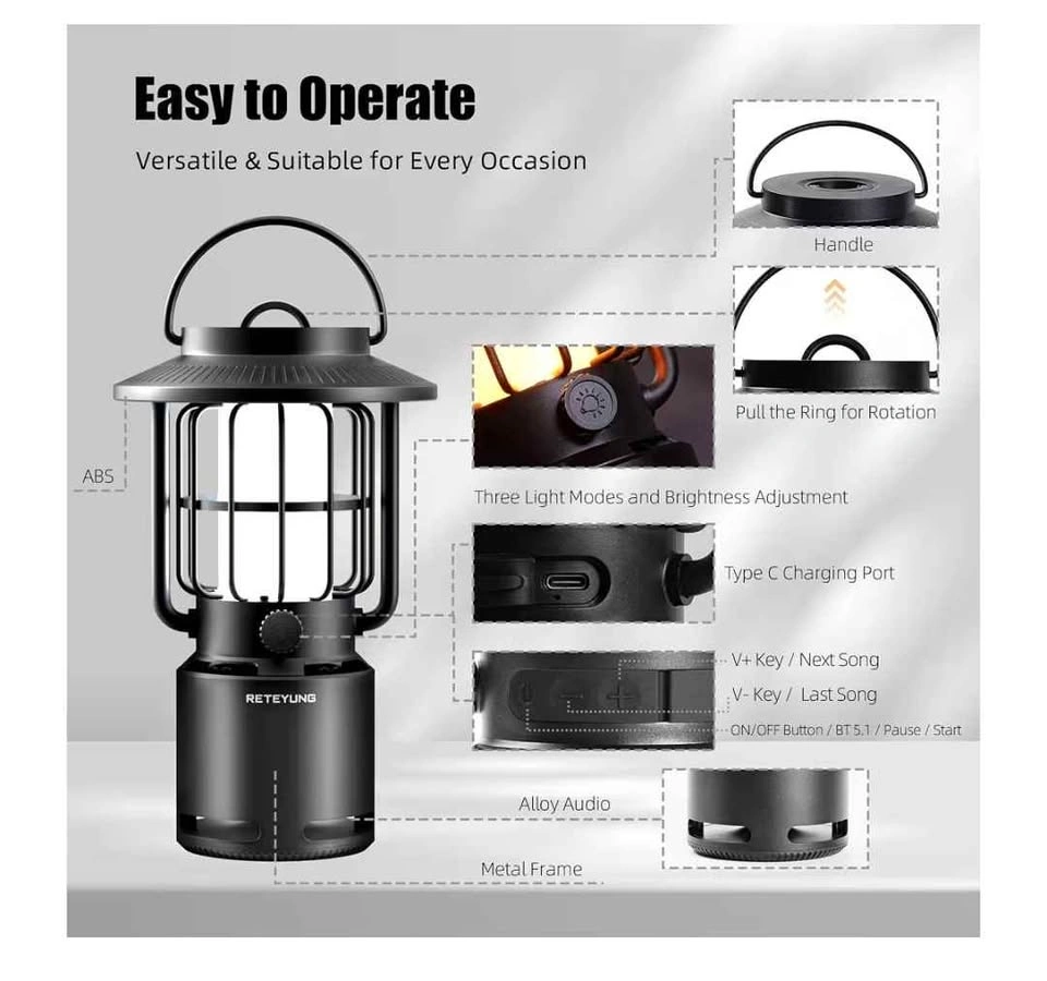 Waterproof Bluetooth Outdoor Speakers 10W Portable LED Flame - photo 2