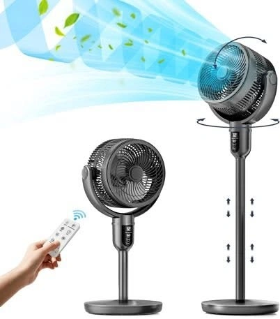 Grey Standing Fan with a remote