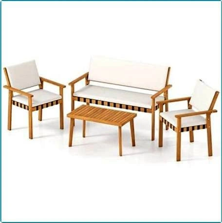 Patio set with cushiness
