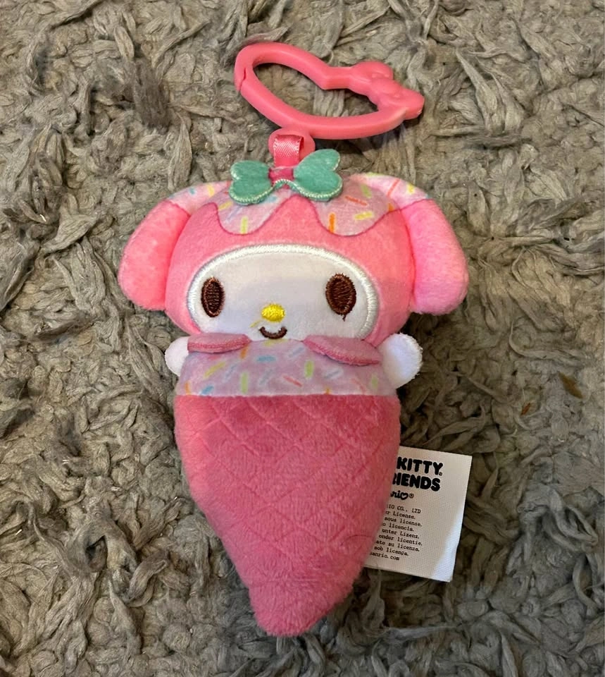 My Melody Ice Cream Plush Keychain