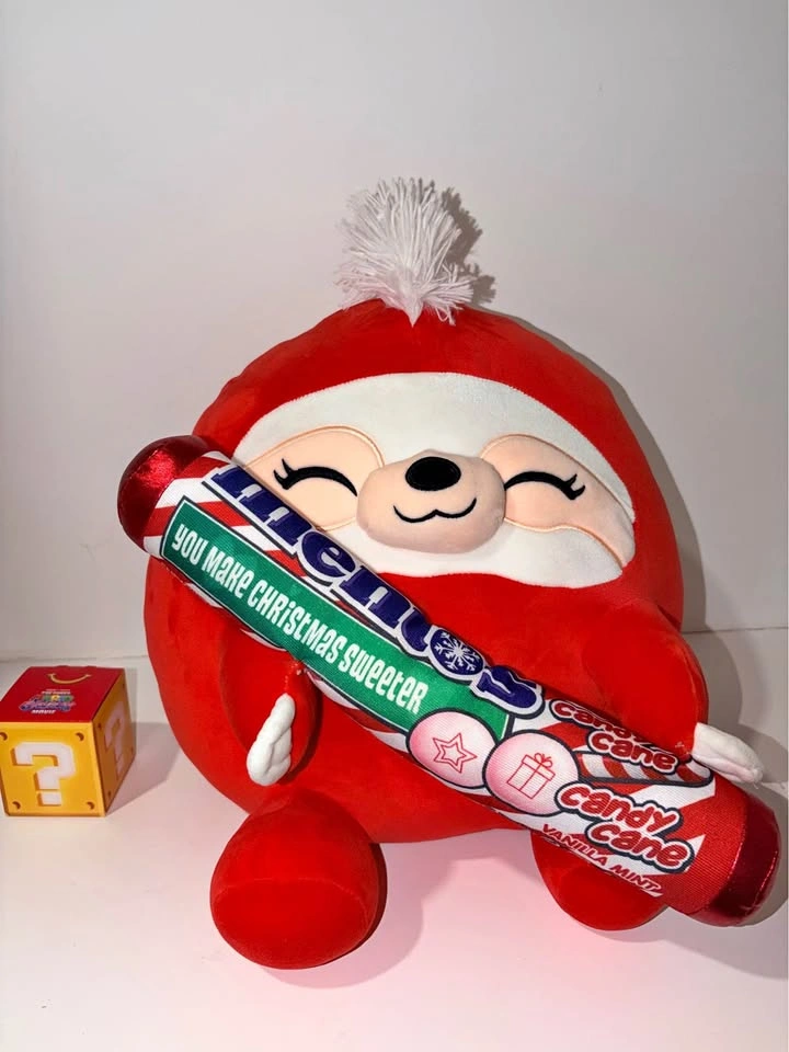 Zuru Snackles Amy Sloth 14" Plush Holding Mentos Candy Cane