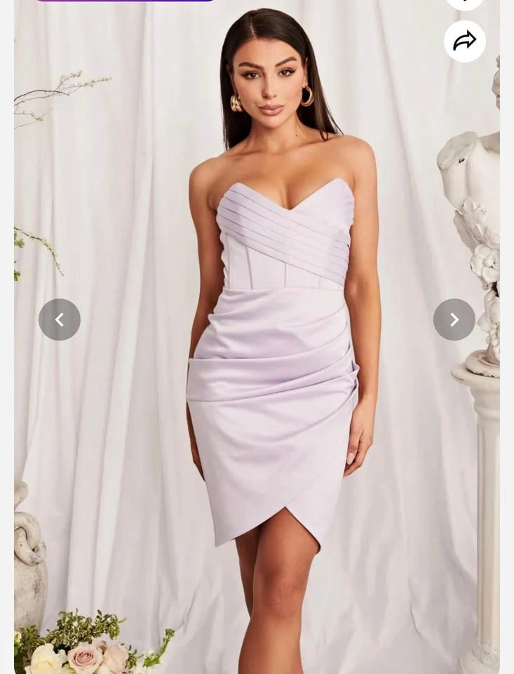 BNWT Lavish Alice satin pleated corset bandeau midi dress