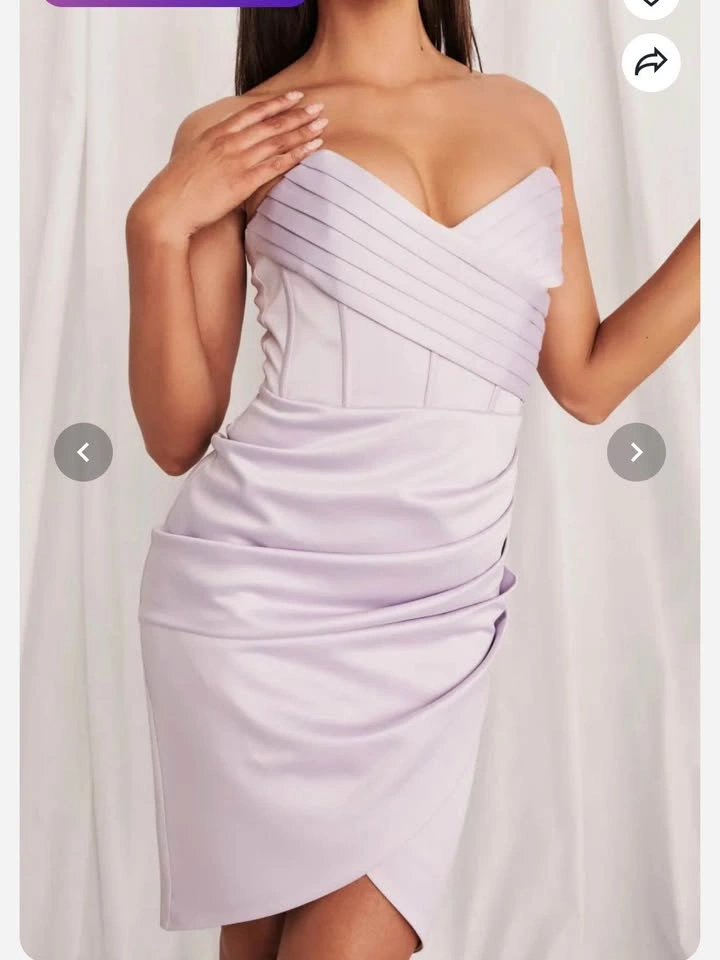 BNWT Lavish Alice satin pleated corset bandeau midi dress - photo 4