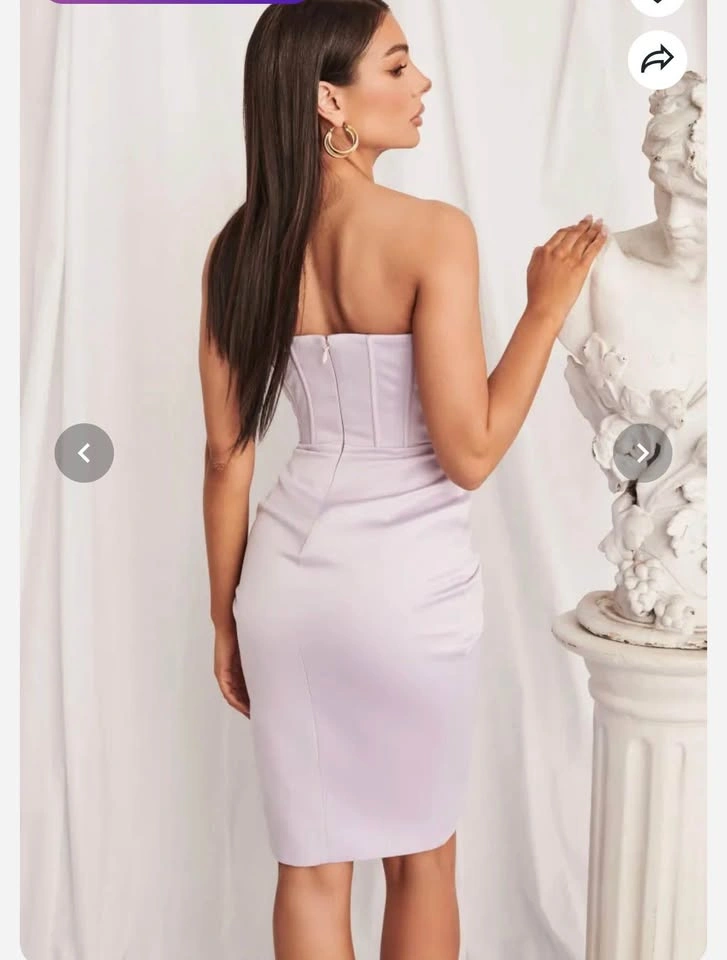 BNWT Lavish Alice satin pleated corset bandeau midi dress - photo 5