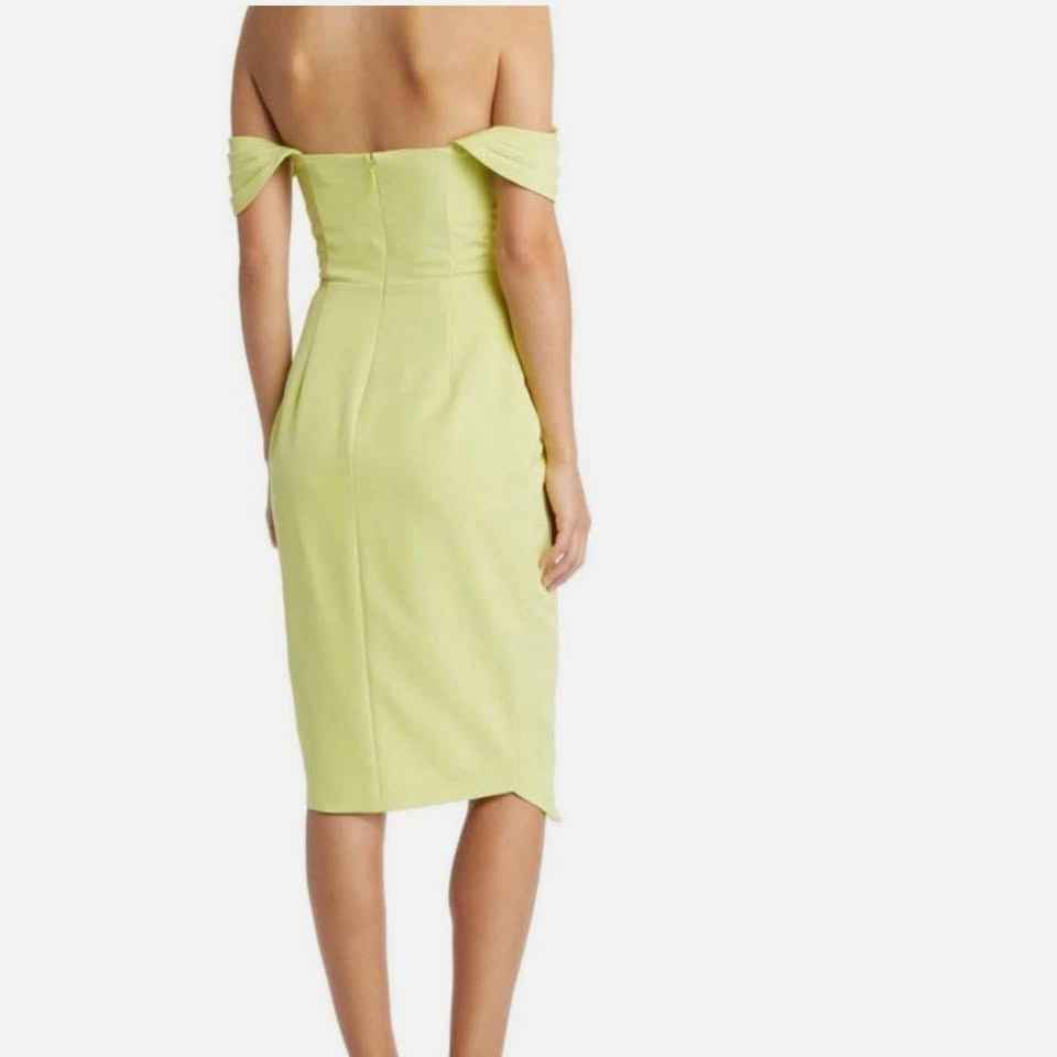 BNWT Lavish Alice off shoulder pleated wrap midi dress (size US6 - photo 2