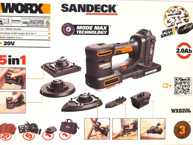 WORX 20V 5-in-1 Cordless Multi Sander Kit WX820L (Like New) - photo 2