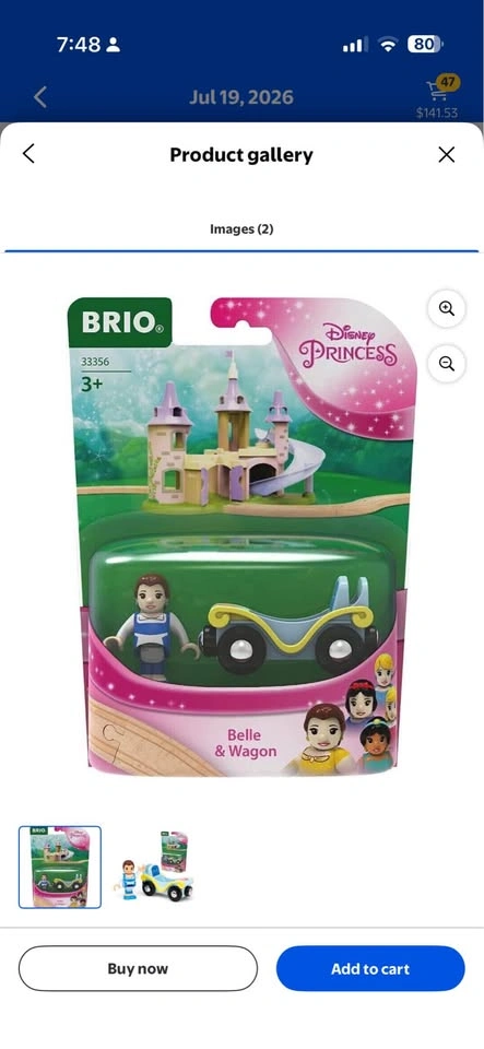 BRIO Disney Princess Sleeping Beauty & Belle Wagon Set $20 each - photo 2