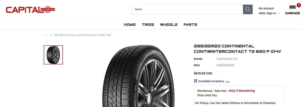 2 Continental WinterContact TS830 P Winter Tires 285/35/20 - photo 2