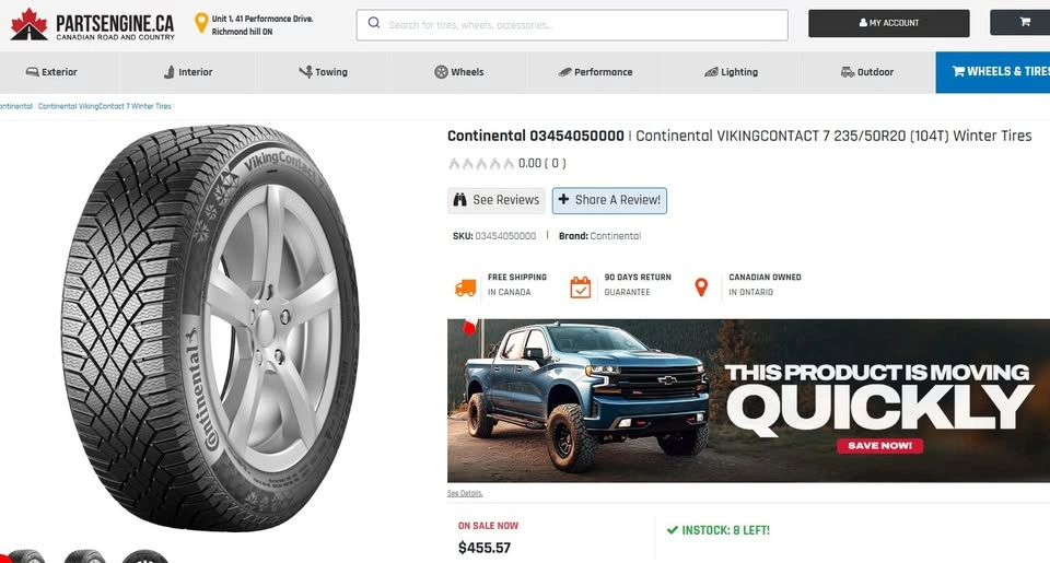 235/50/20 Continental winter tires 95% tread - photo 2