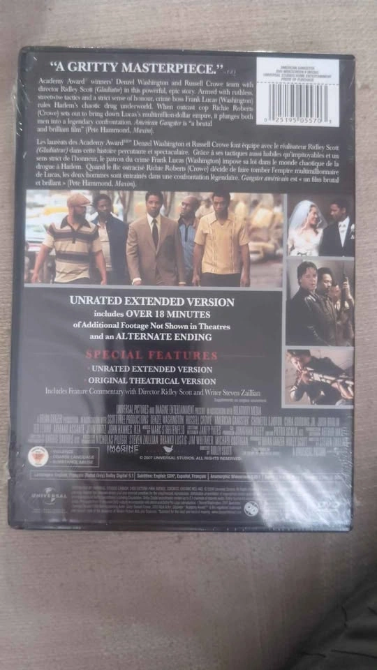 American Gangster DVD Unrated Extended Edition - photo 2