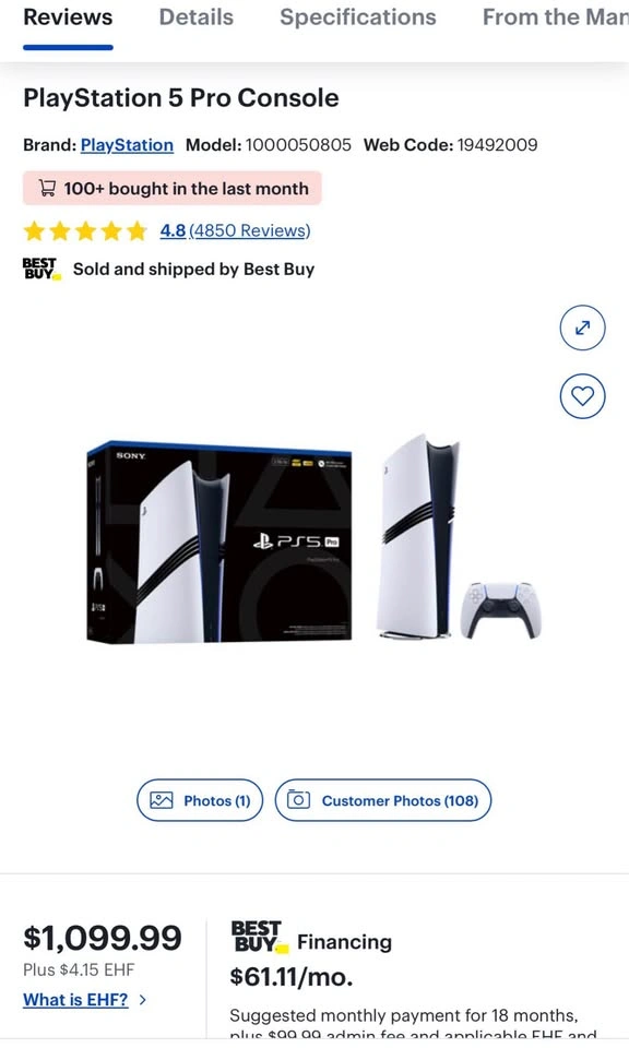 Sony PlayStation 5 Pro 2TB Digital Console w/ 2 Controllers - photo 5
