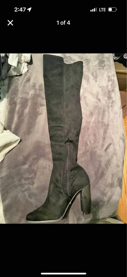 Knee high suede boots