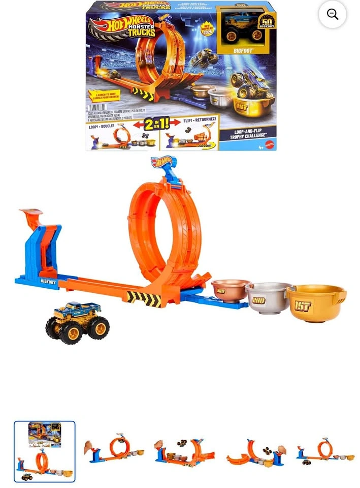 Hot Wheels Monster Trucks Loop-and-Flip Trophy Challenge