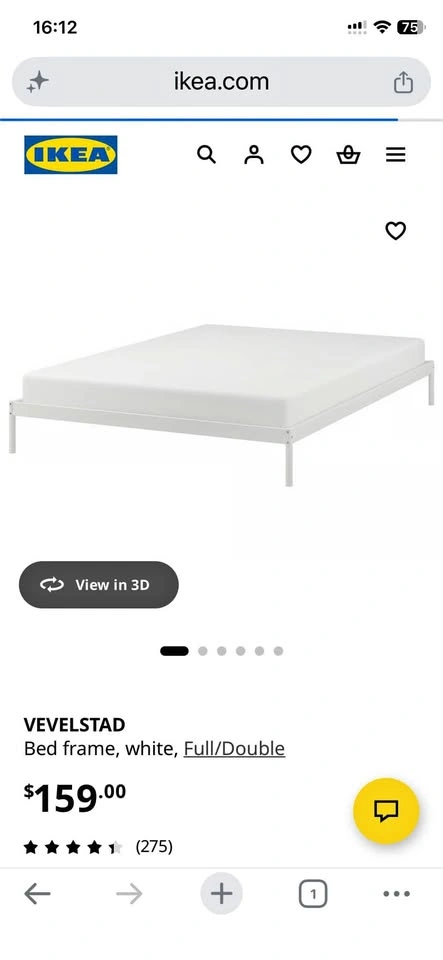 FULL/DOUBLE IKEA VEVELSTAD Bed Frame
