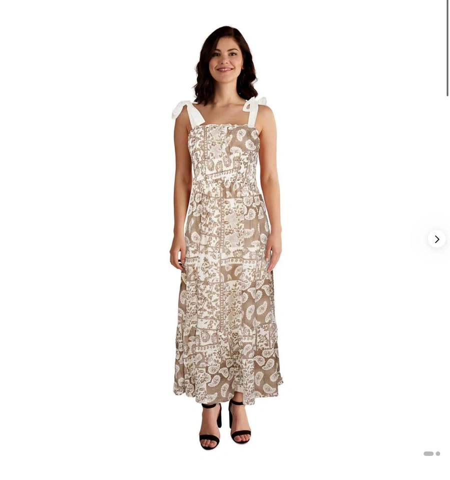 Shoulder tie midi dress
