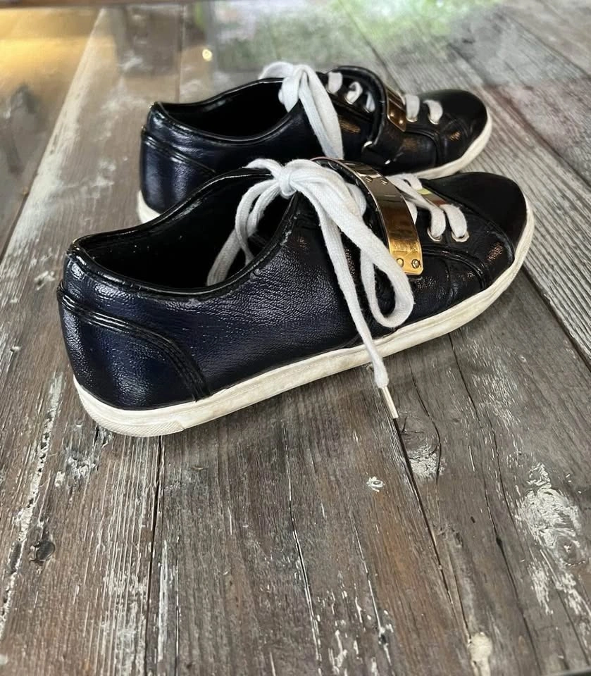Aldo Portus Womens Sneakers Size 8 Navy Blue Gold Band - photo 2