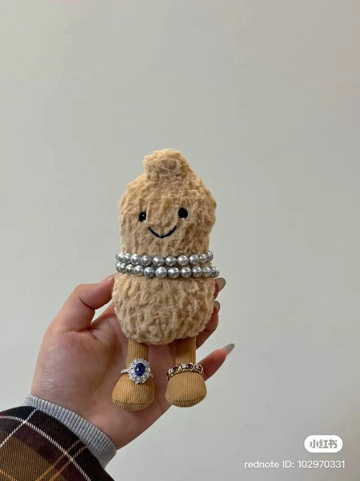 Cute Peanut Plushie for jewelry storage