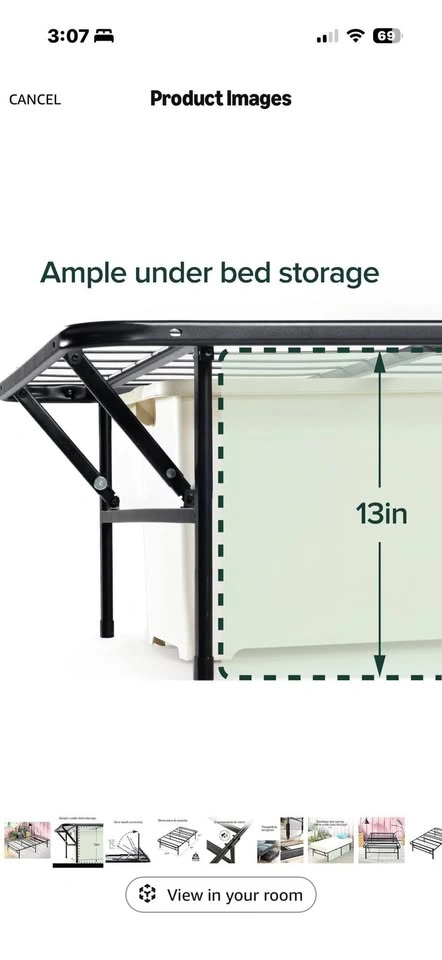 Twin XL Black Metal Platform Bed Frame - photo 3