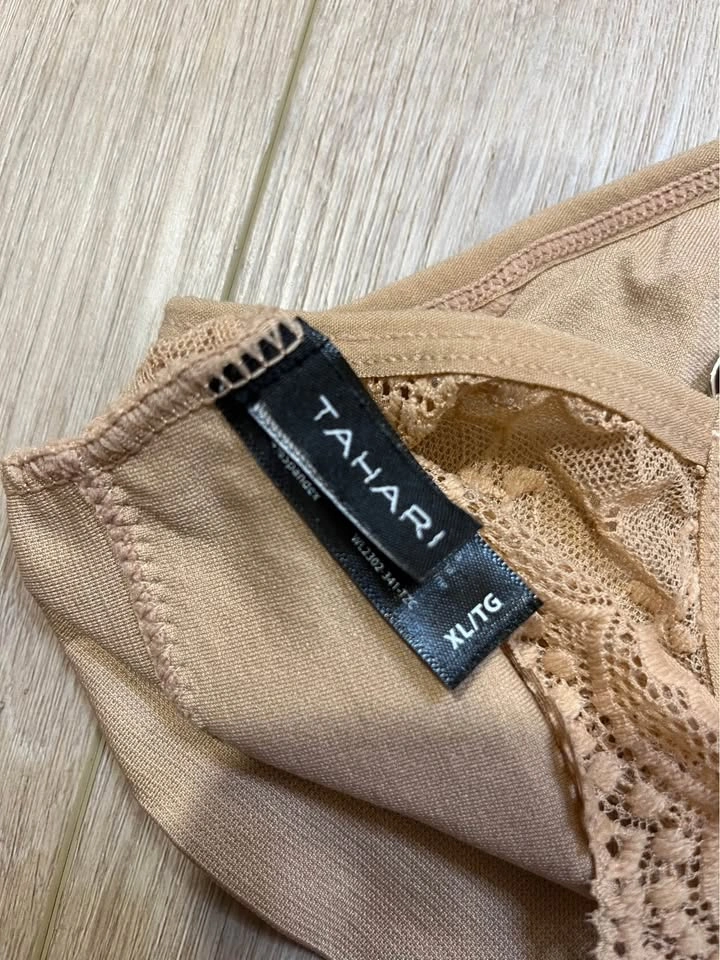 TAHARI Ribbed Cropped Tan Cami Tank - Size XL - photo 4