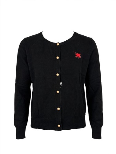 Polo Ngjubaqi Women's Black Long Sleeve Knit Button-Up Cardigan