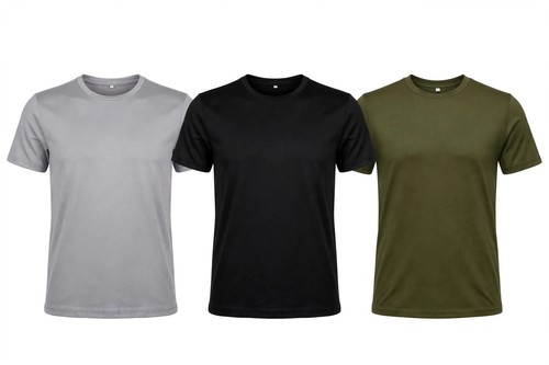 Set of 3 Men's Basic Crew Neck Short T-Shirts