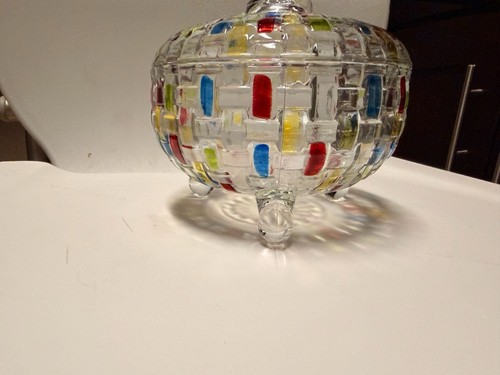 VanEnjoy Hand-Painted Woven Pattern Glass Candy Jar with Lid - photo 5