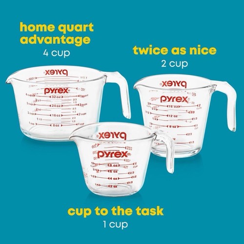 Pyrex 3-Piece Glass Measuring Cup Set - photo 3