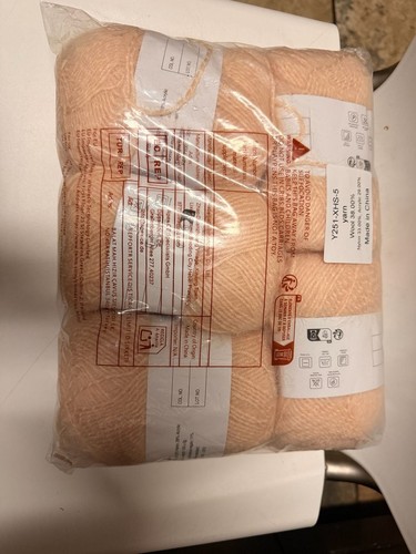 Jiuweidiaowang Snowflake Knitting Yarn, Peach, 6-Pack