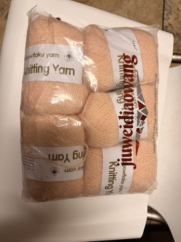 Jiuweidiaowang Snowflake Knitting Yarn, Peach, 6-Pack - photo 2