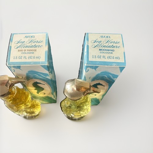 Vintage Avon Sea Horse Miniature Cologne Bottles – Set of 2 - photo 4