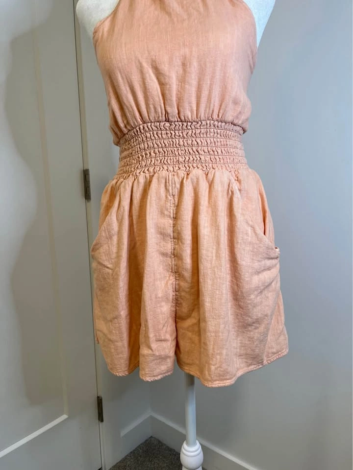 AMERICAN EAGLE Halter Romper in Peach - Size XS - photo 5