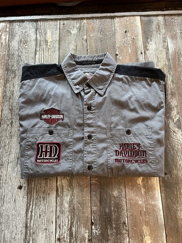 Harley Davidson Mens Button Up Short Sleeve Shirt L Biker - photo 2