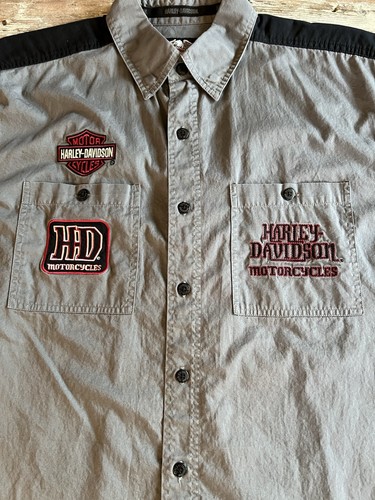 Harley Davidson Mens Button Up Short Sleeve Shirt L Biker - photo 3