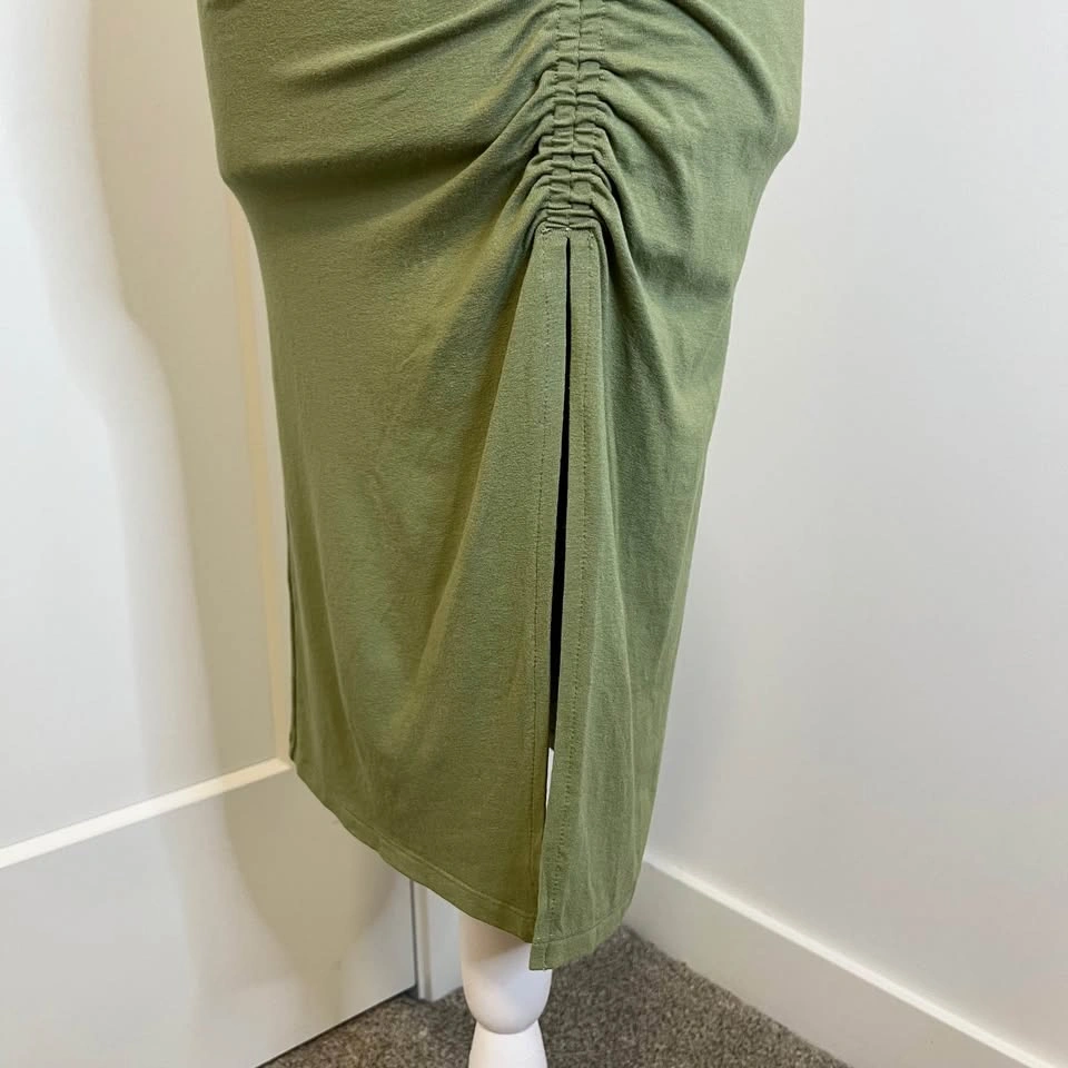Aritzia WILFRED FREE Ruched Olive Green Skirt - photo 3