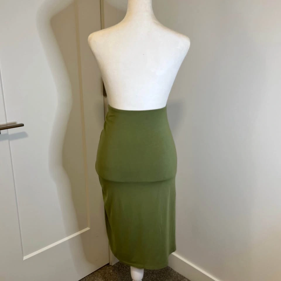 Aritzia WILFRED FREE Ruched Olive Green Skirt - photo 4